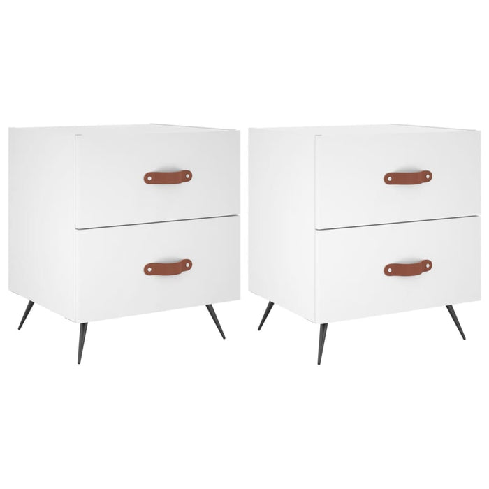 Bedside Cabinets 2 pcs White 40x35x47.5 cm Engineered Wood