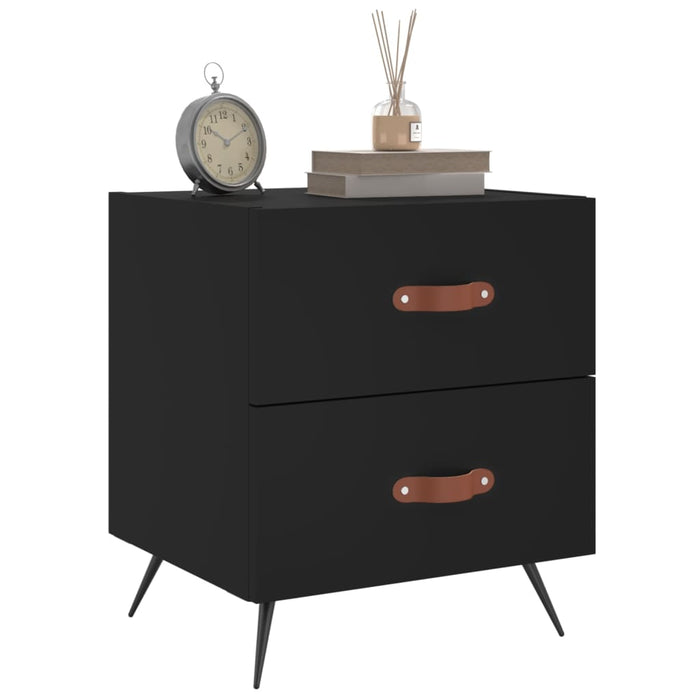 Bedside Cabinets 2 pcs Black 40x35x47.5 cm Engineered Wood