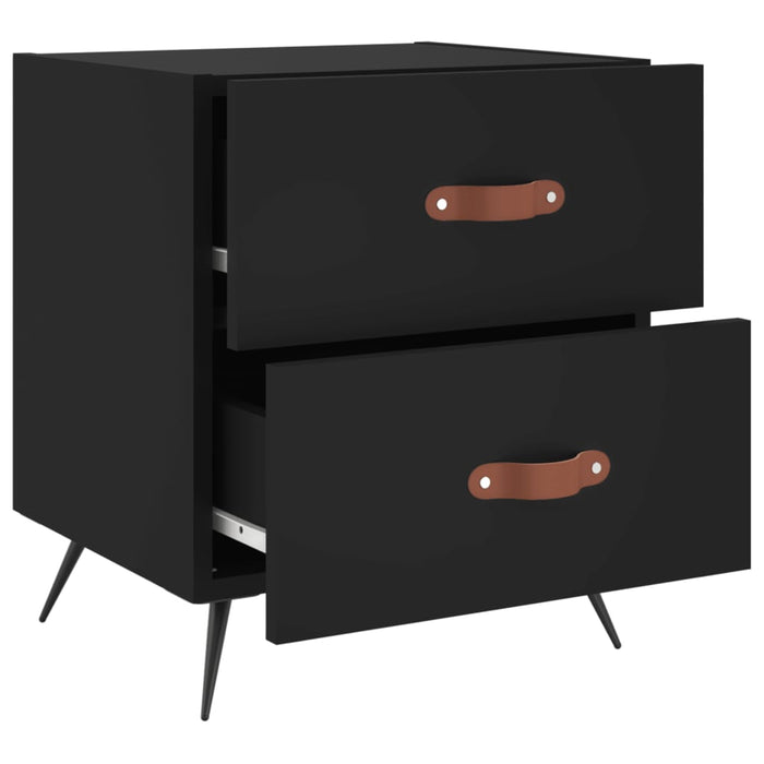 Bedside Cabinets 2 pcs Black 40x35x47.5 cm Engineered Wood