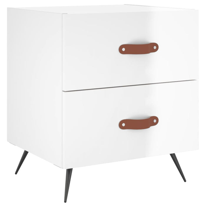 Bedside Cabinet High Gloss White 40x35x47.5 cm Engineered Wood