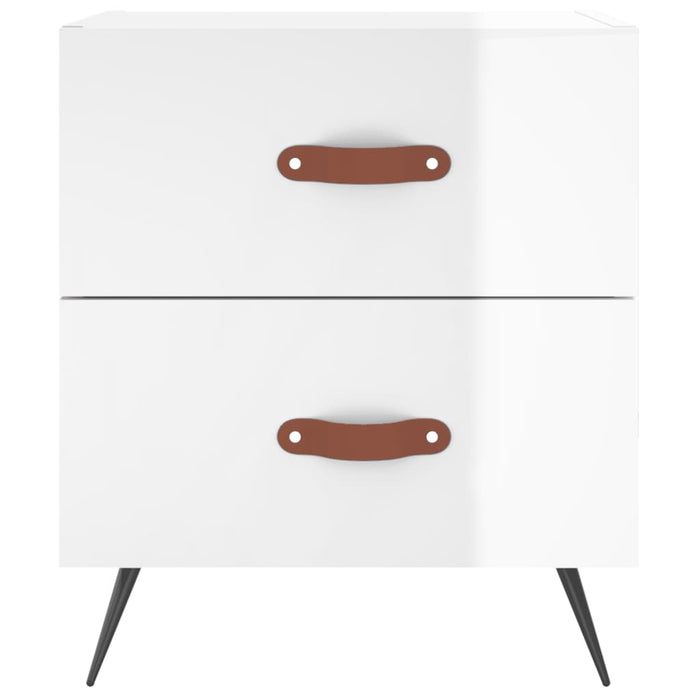 Bedside Cabinet High Gloss White 40x35x47.5 cm Engineered Wood