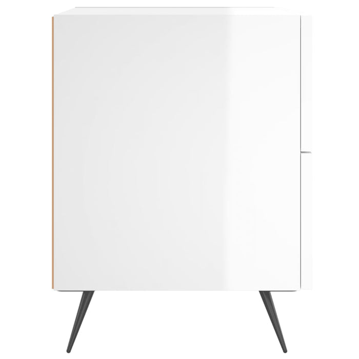 Bedside Cabinet High Gloss White 40x35x47.5 cm Engineered Wood