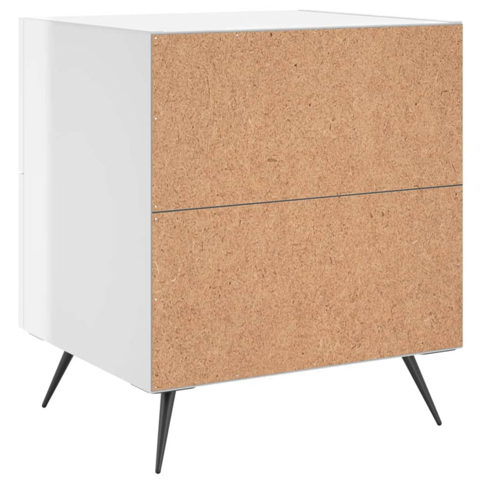 Bedside Cabinet High Gloss White 40x35x47.5 cm Engineered Wood