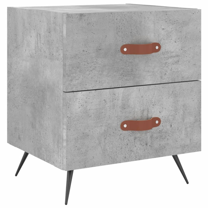 Bedside Cabinet Concrete Grey 40x35x47.5 cm Engineered Wood