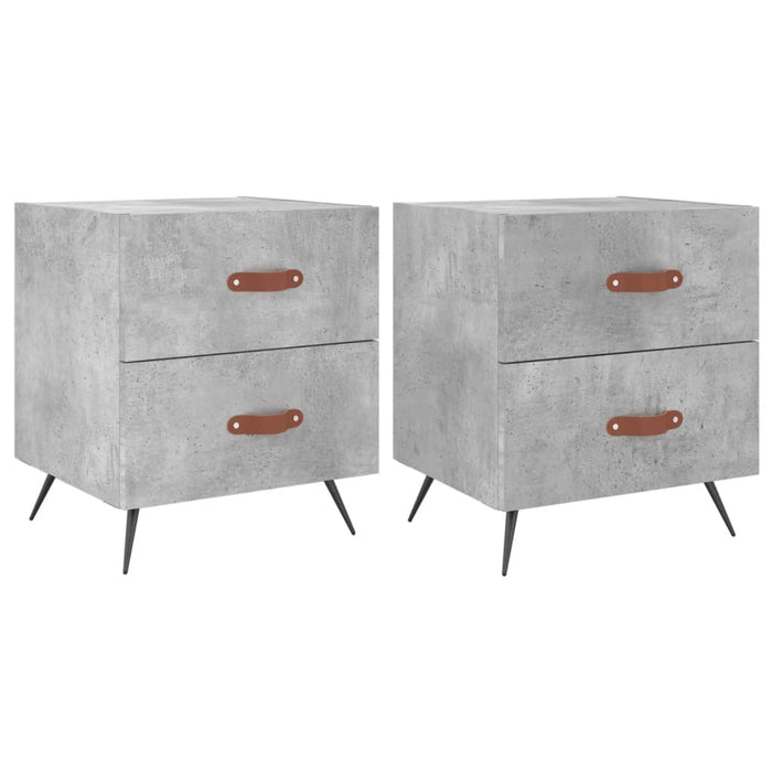 Bedside Cabinets 2 pcs Concrete Grey 40x35x47.5 cm Engineered Wood