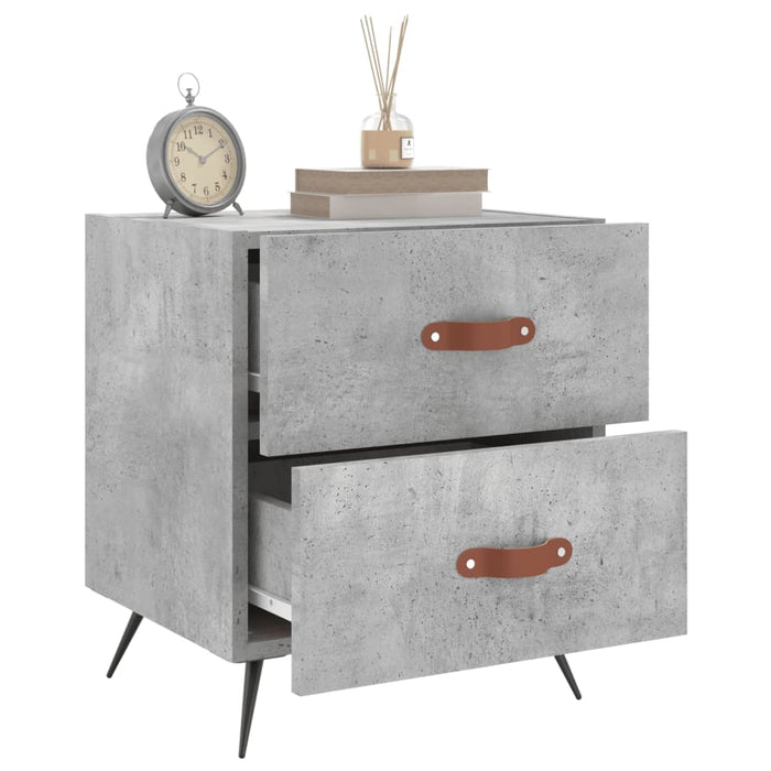 Bedside Cabinets 2 pcs Concrete Grey 40x35x47.5 cm Engineered Wood