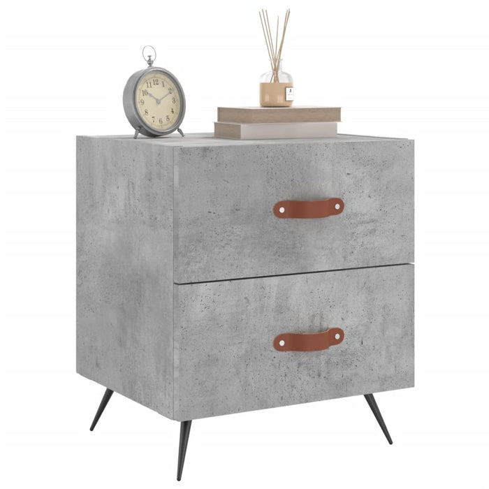 Bedside Cabinets 2 pcs Concrete Grey 40x35x47.5 cm Engineered Wood