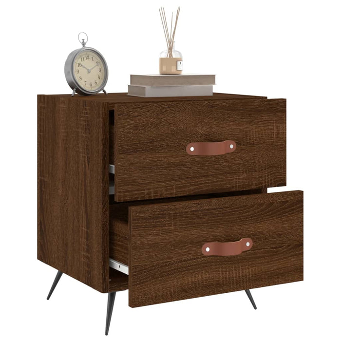 Bedside Cabinet Brown Oak 40x35x47.5 cm Engineered Wood