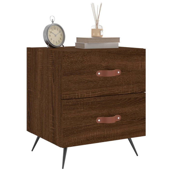 Bedside Cabinet Brown Oak 40x35x47.5 cm Engineered Wood