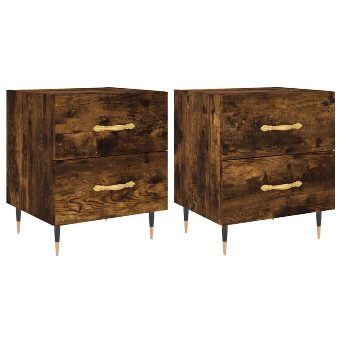 Bedside Cabinets 2 pcs Smoked Oak 40x35x47.5 cm Engineered Wood