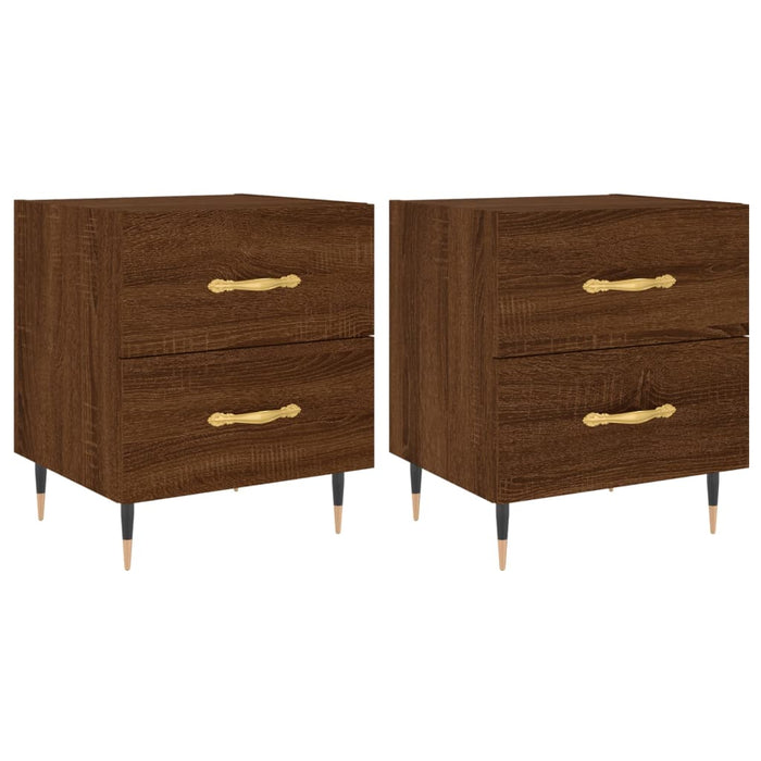 Bedside Cabinets 2 pcs Brown Oak 40x35x47.5 cm Engineered Wood