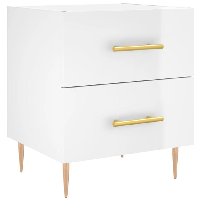 Bedside Cabinet High Gloss White 40x35x47.5 cm Engineered Wood