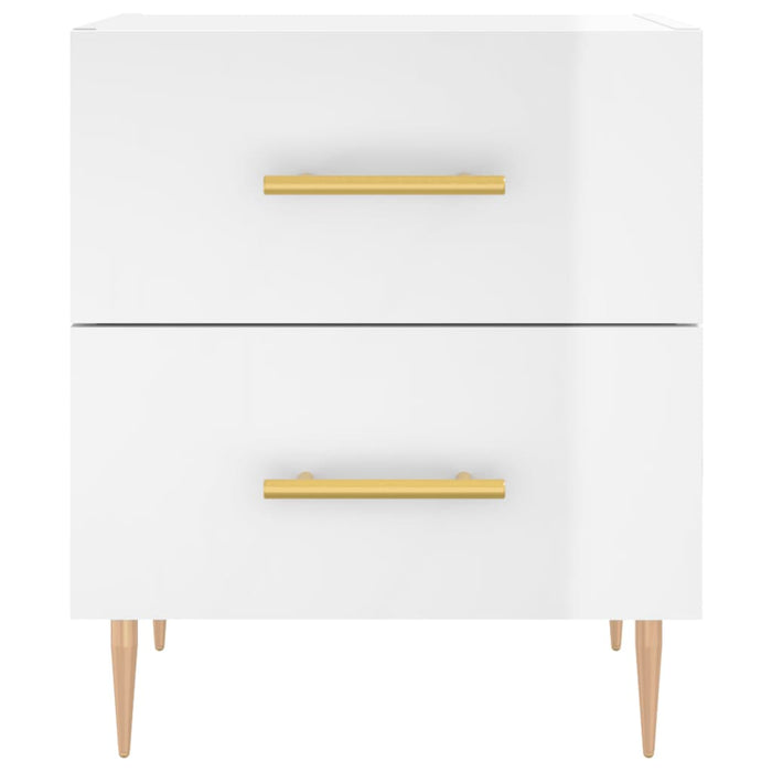 Bedside Cabinet High Gloss White 40x35x47.5 cm Engineered Wood