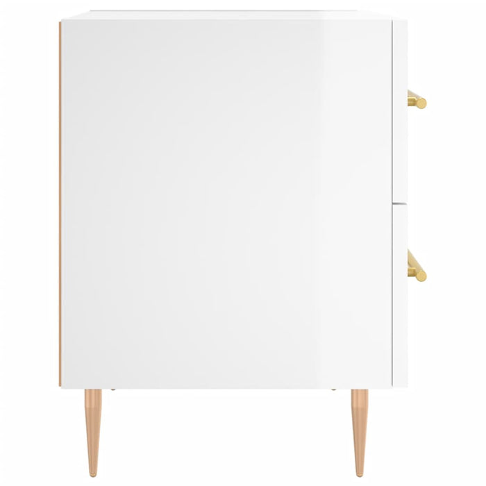 Bedside Cabinet High Gloss White 40x35x47.5 cm Engineered Wood