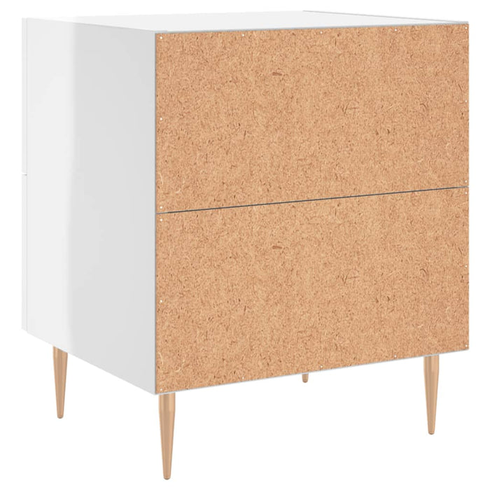 Bedside Cabinet High Gloss White 40x35x47.5 cm Engineered Wood