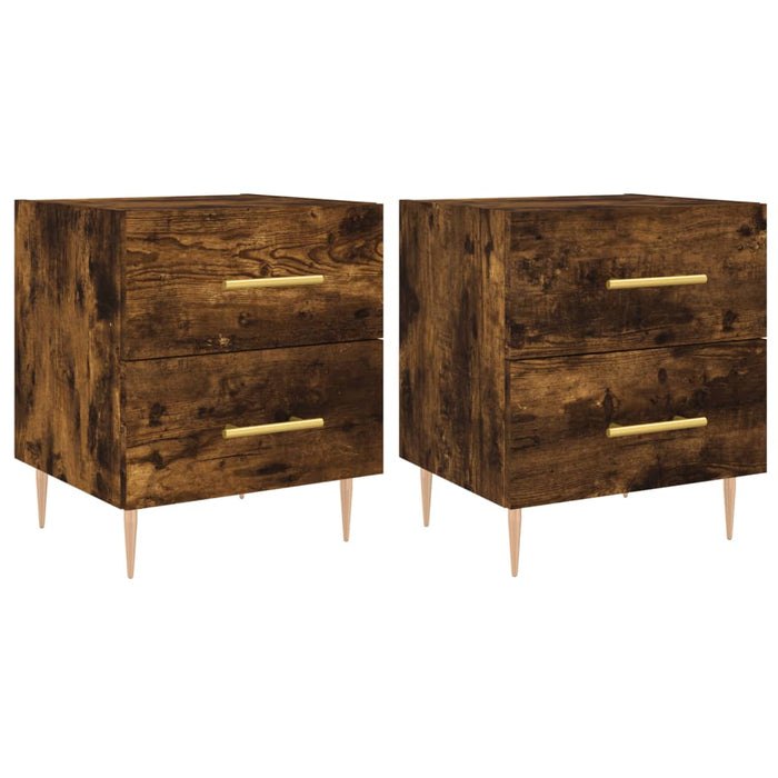 Bedside Cabinets 2 pcs Smoked Oak 40x35x47.5 cm Engineered Wood