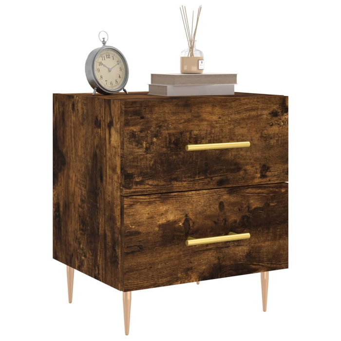 Bedside Cabinets 2 pcs Smoked Oak 40x35x47.5 cm Engineered Wood