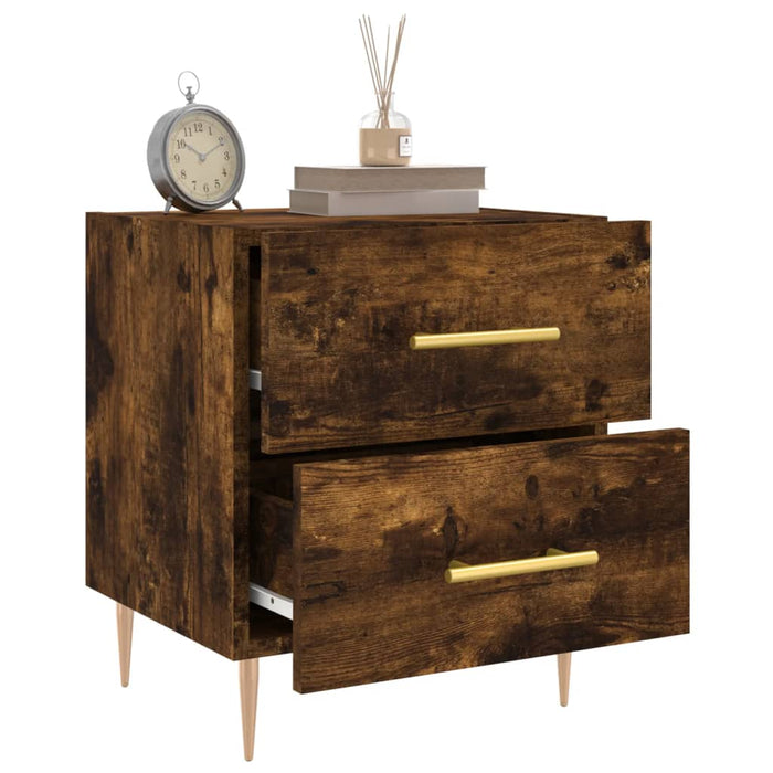 Bedside Cabinets 2 pcs Smoked Oak 40x35x47.5 cm Engineered Wood