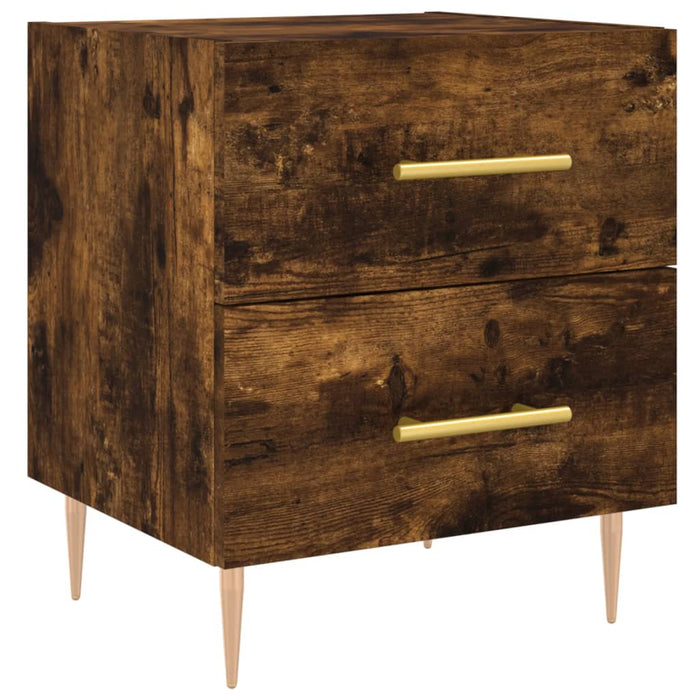 Bedside Cabinets 2 pcs Smoked Oak 40x35x47.5 cm Engineered Wood