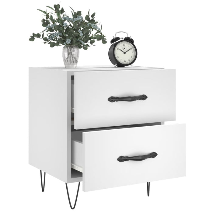 Bedside Cabinets 2 pcs White 40x35x47.5 cm Engineered Wood