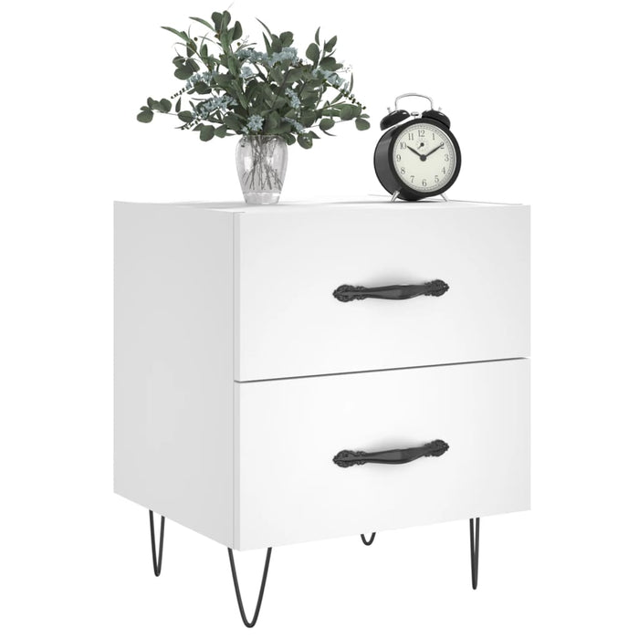 Bedside Cabinets 2 pcs White 40x35x47.5 cm Engineered Wood