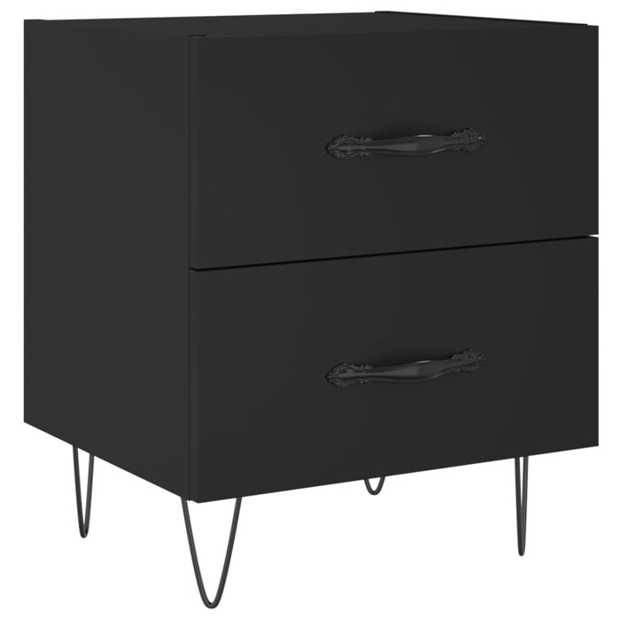 Bedside Cabinets 2 pcs Black 40x35x47.5 cm Engineered Wood