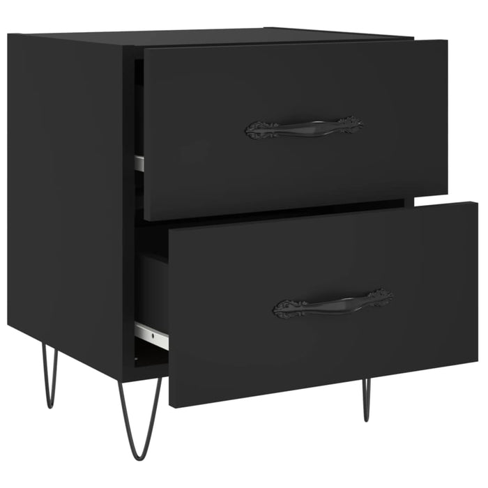 Bedside Cabinets 2 pcs Black 40x35x47.5 cm Engineered Wood