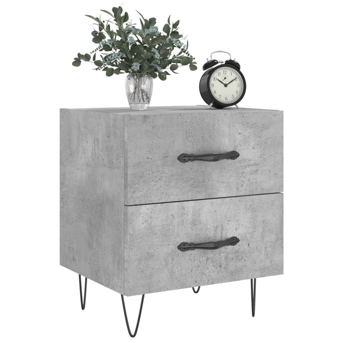 Bedside Cabinet Concrete Grey 40x35x47.5 cm Engineered Wood