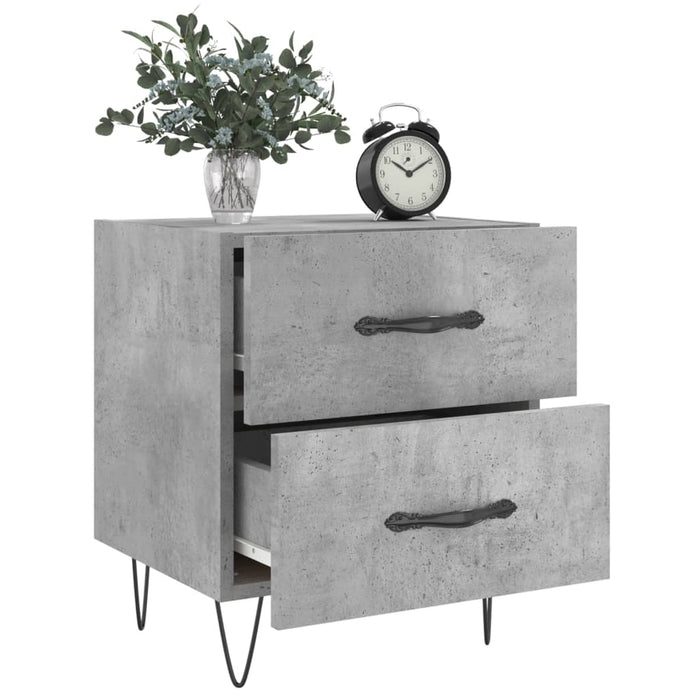 Bedside Cabinet Concrete Grey 40x35x47.5 cm Engineered Wood