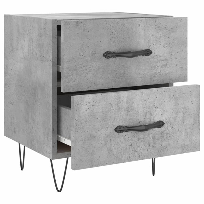 Bedside Cabinet Concrete Grey 40x35x47.5 cm Engineered Wood