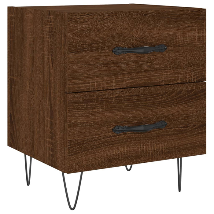 Bedside Cabinet Brown Oak 40x35x47.5 cm Engineered Wood