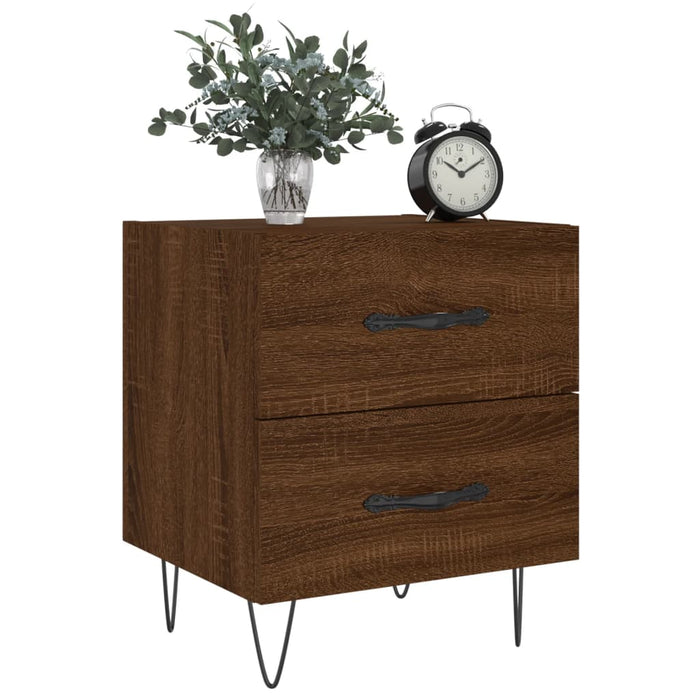 Bedside Cabinet Brown Oak 40x35x47.5 cm Engineered Wood