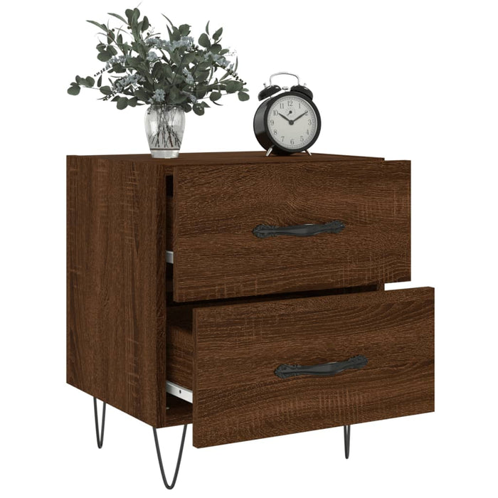 Bedside Cabinet Brown Oak 40x35x47.5 cm Engineered Wood