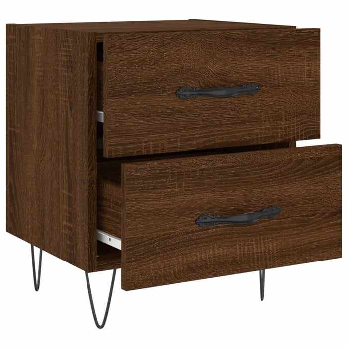 Bedside Cabinet Brown Oak 40x35x47.5 cm Engineered Wood