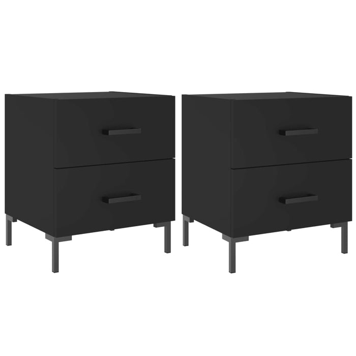 Bedside Cabinets 2 pcs Black 40x35x47.5 cm Engineered Wood