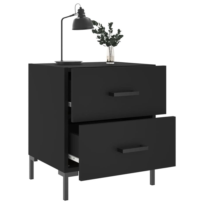 Bedside Cabinets 2 pcs Black 40x35x47.5 cm Engineered Wood