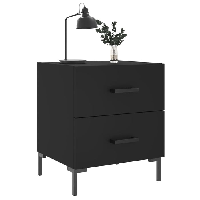 Bedside Cabinets 2 pcs Black 40x35x47.5 cm Engineered Wood