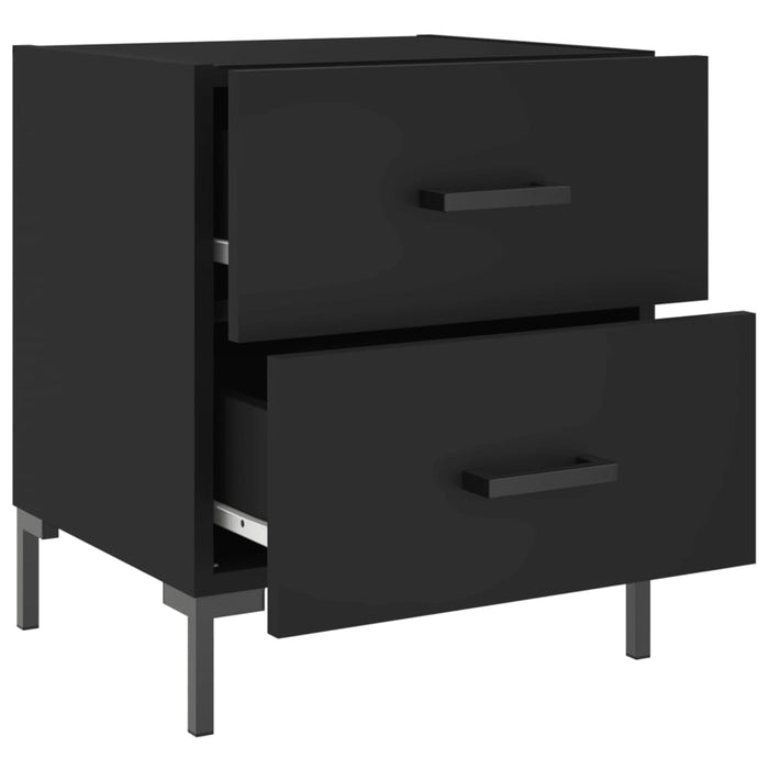 Bedside Cabinets 2 pcs Black 40x35x47.5 cm Engineered Wood