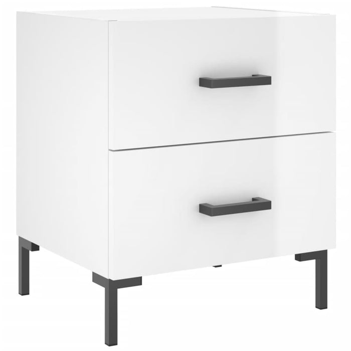 Bedside Cabinets 2 pcs High Gloss White 40x35x47.5 cm Engineered Wood