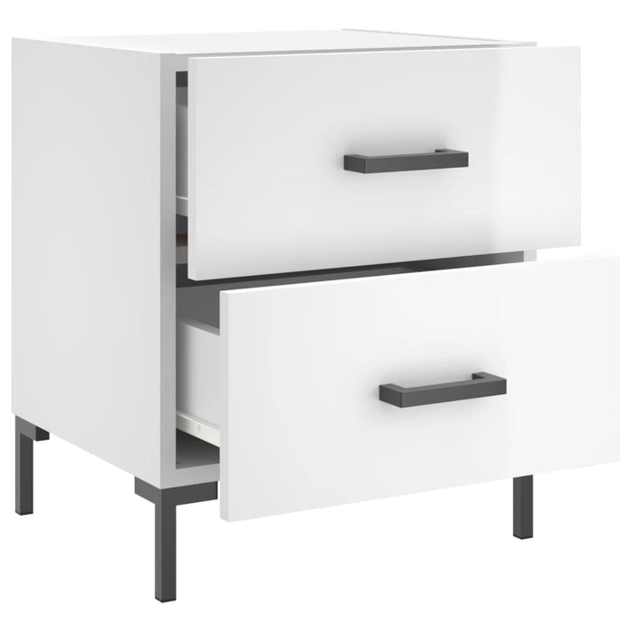 Bedside Cabinets 2 pcs High Gloss White 40x35x47.5 cm Engineered Wood