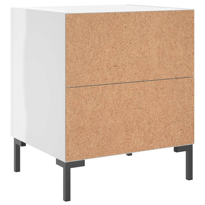 Bedside Cabinets 2 pcs High Gloss White 40x35x47.5 cm Engineered Wood