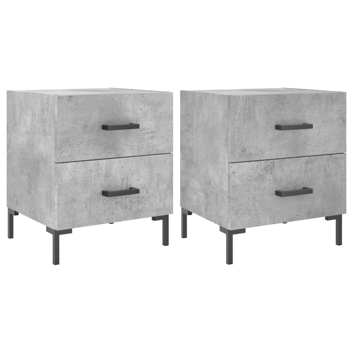 Bedside Cabinets 2 pcs Concrete Grey 40x35x47.5 cm Engineered Wood