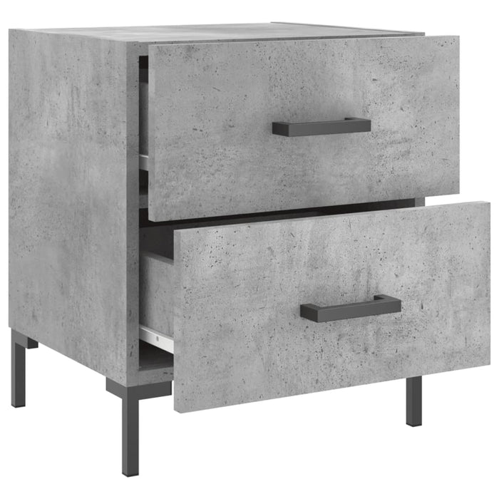 Bedside Cabinets 2 pcs Concrete Grey 40x35x47.5 cm Engineered Wood