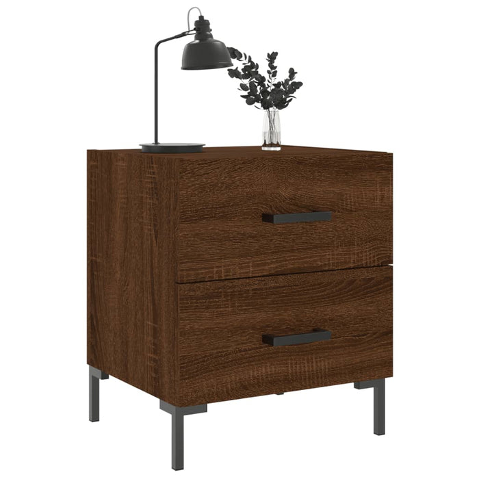 Bedside Cabinet Brown Oak 40x35x47.5 cm Engineered Wood