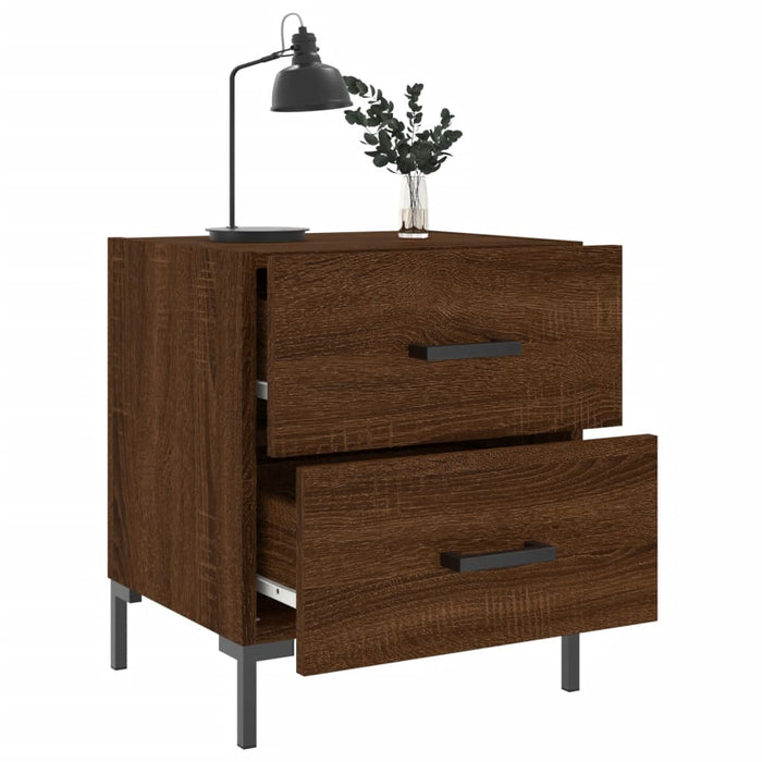 Bedside Cabinet Brown Oak 40x35x47.5 cm Engineered Wood