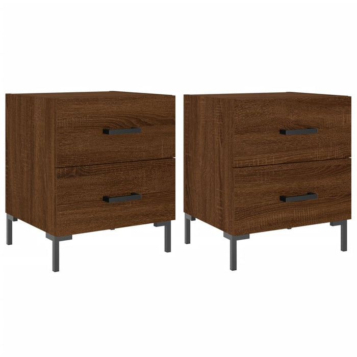 Bedside Cabinets 2 pcs Brown Oak 40x35x47.5 cm Engineered Wood