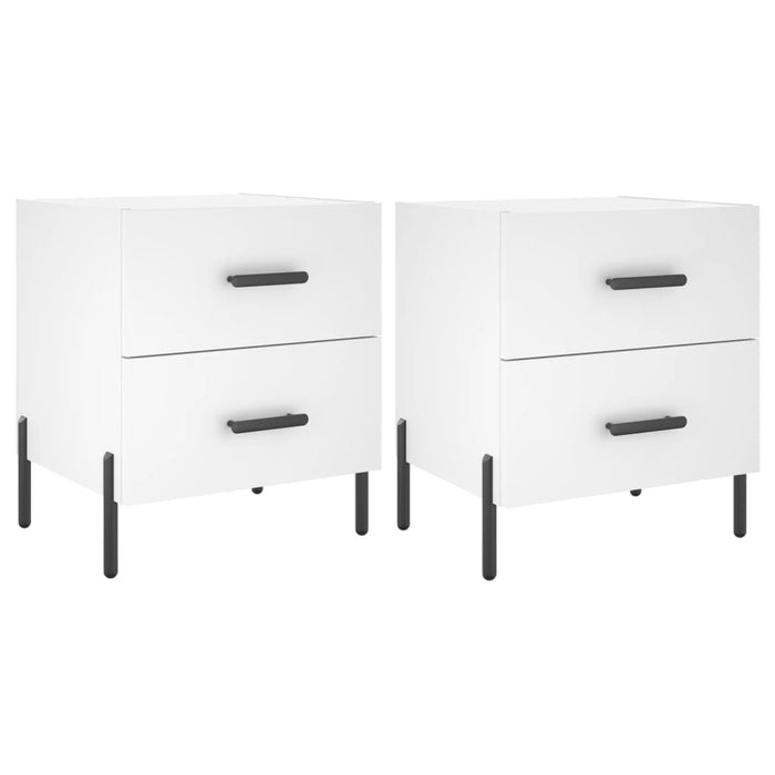 Bedside Cabinets 2 pcs White 40x35x47.5 cm Engineered Wood