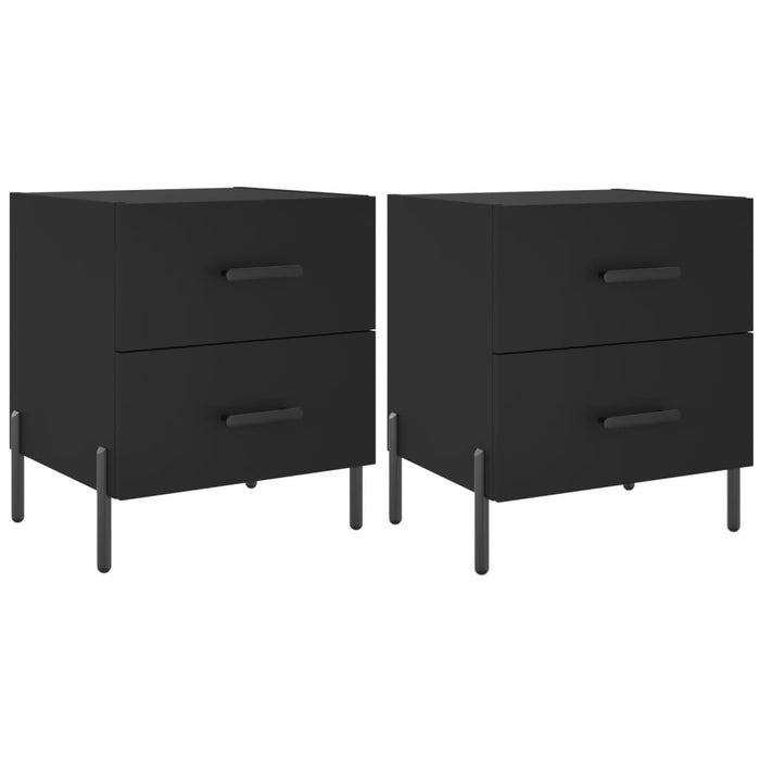 Bedside Cabinets 2 pcs Black 40x35x47.5 cm Engineered Wood