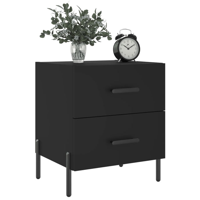 Bedside Cabinets 2 pcs Black 40x35x47.5 cm Engineered Wood