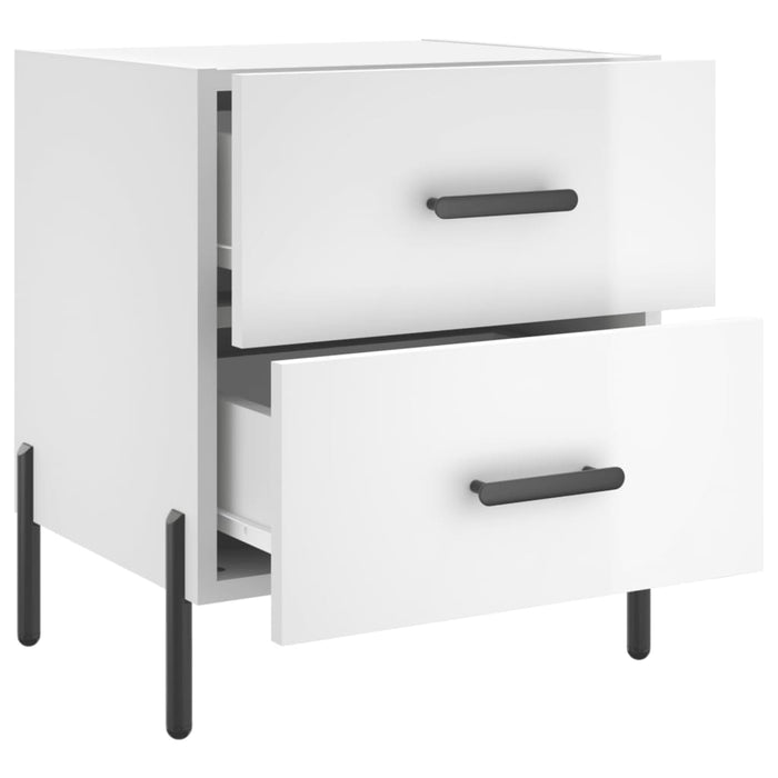 Bedside Cabinets 2 pcs High Gloss White 40x35x47.5 cm Engineered Wood